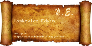 Moskovicz Edvin névjegykártya